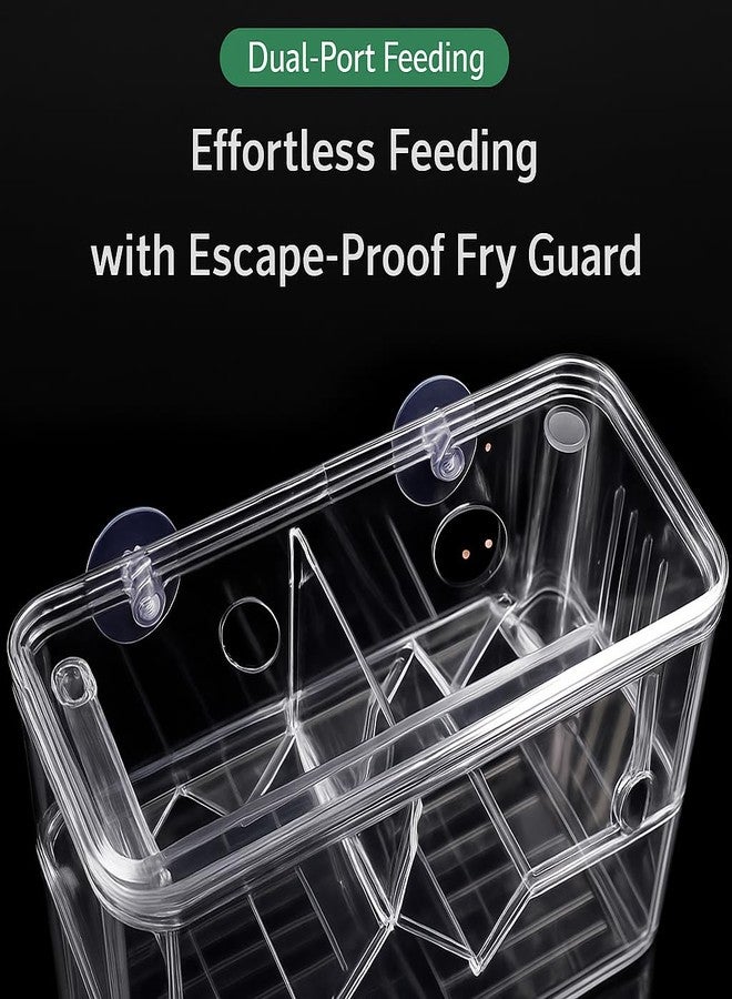 حوض أسماك VAYINATO (كبير) صندوق تربية مزدوج الطبقات لأسماك الجوبي مع أكواب شفط - 13×10×7 سم | حوض عزل وتربية شفاف للأسماك، وصغار الأسماك، وأسماك البيتا | متين وآمن وسهل الاستخدام - Image 3